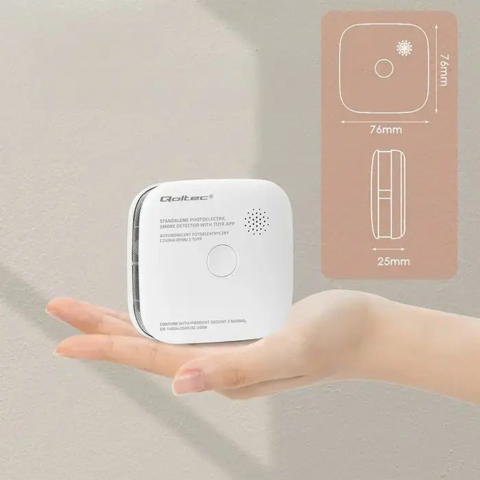 Smoke detector QOLTEC 52579 Tuya WiFi LED Photo 4