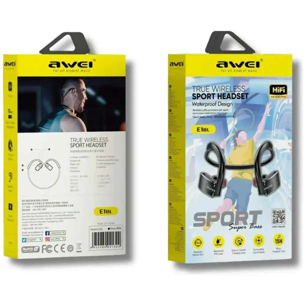 Наушники Bluetooth Awei E1BL Photo 2
