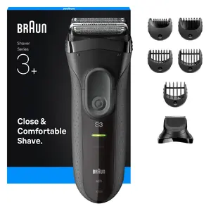 Braun 3000BT akumulatora trimmeris 5 7 mm Mitrs un sauss Melns Pelēks