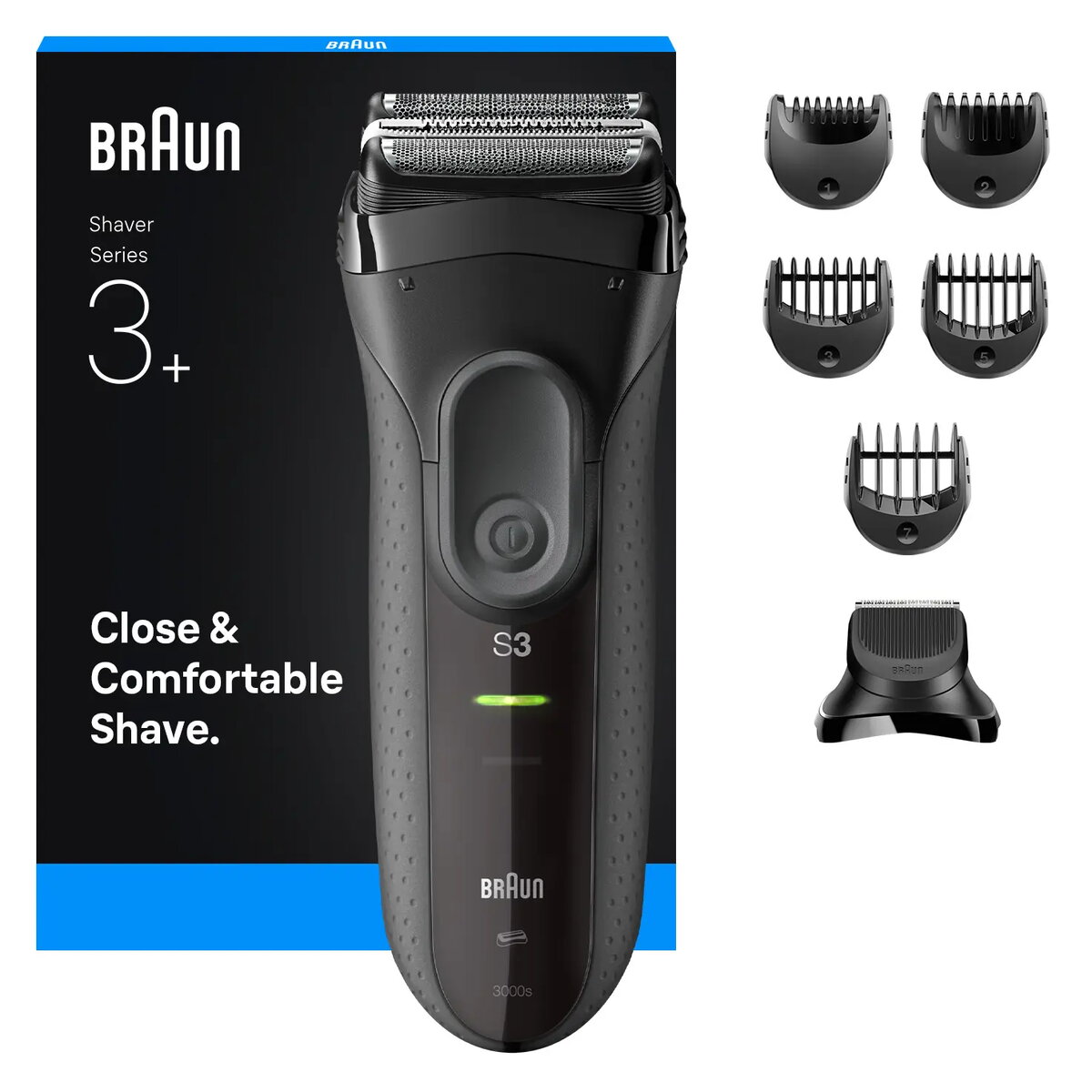 Braun 3000BT Folijas skuveklis Trimmeris Melns