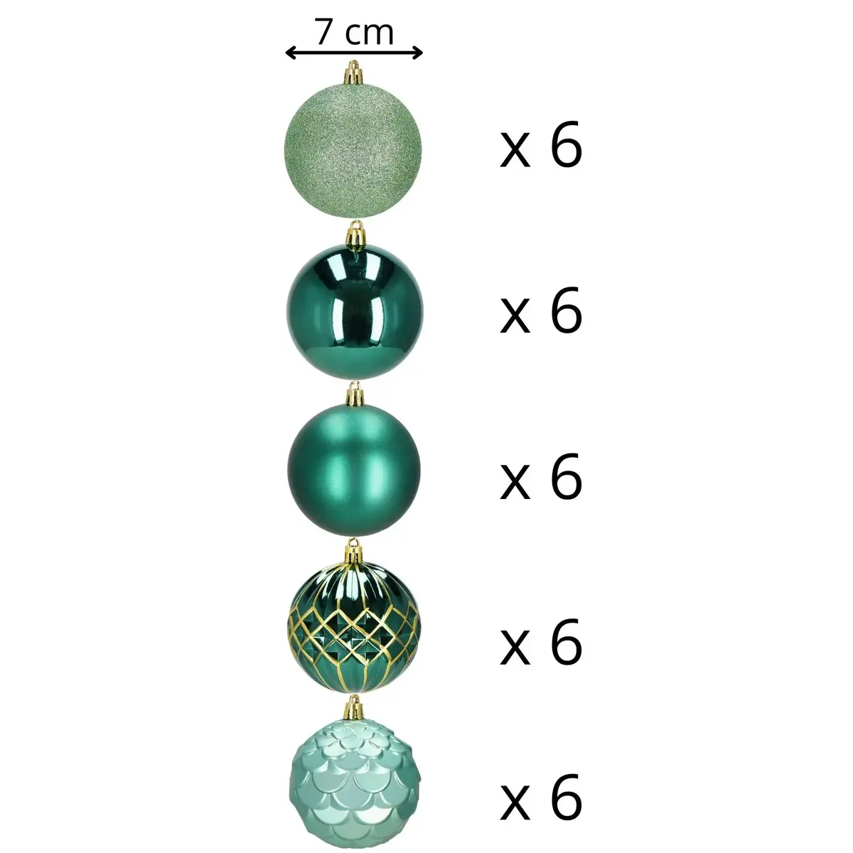 Springos CA1411 Christmas Tree Decoration Set - 30 Pieces Photo 10