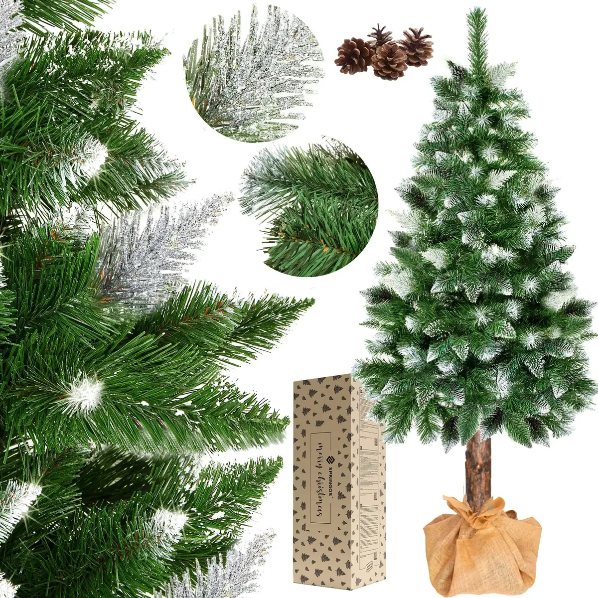 Springos CT0262 Diamond Artificial Christmas Tree 220 cm Photo 9