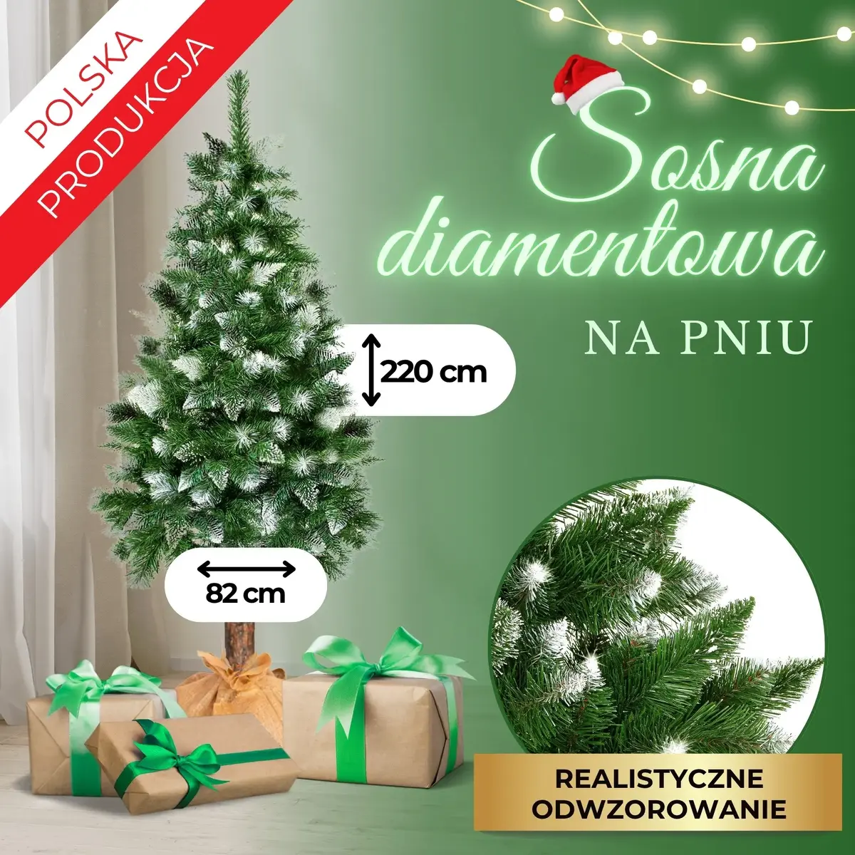 Springos CT0262 Diamond Artificial Christmas Tree 220 cm Photo 10