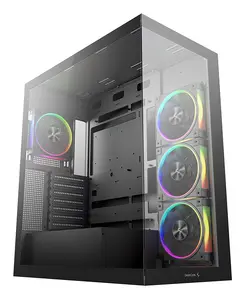 DeepCool CG580 4F V2 Midi Tower PC Case Black with Tempered Glass, ATX Support, and 4 Pre-installed 120mm Fans