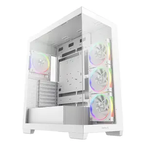 PC Case DeepCool CG580 4F V2 Midi Tower White — ATX, tempered glass, 3x120mm side fans, 360mm side radiator support