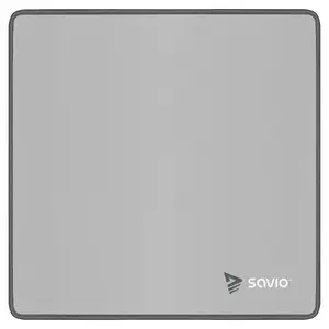 Gaming mouse pad SAVIO Turbo Dynamic S — Grey, 250×250 mm, 2 mm thickness, stitched anti-slip rubber base