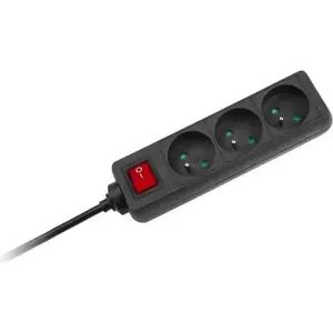 Power strip Rebel Electro URZ3197-1.5 — 3 sockets, 1.5 m cable, black