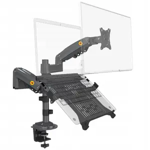 Dual ergonomic desk mount for laptop and monitor North Bayou H180-FP with 3D adjustment