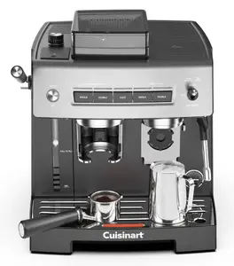 Cuisinart EM640E Pusautomātiskais espresso aparāts ar iebūvētu dzirnaviņu Ūdens tvertnes ietilpība 2.2 L Melns un Sudraba