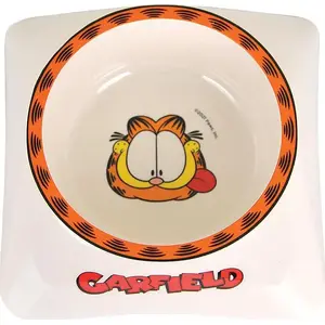 Kaķu bļoda GARFIELD GR-6500 — melamīna, balta/pelēka
