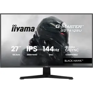 Monitors IIYAMA G-MASTER G2741QSU-B1 27" IPS 2560x1440 144Hz 1ms FreeSync VESA USB HDMI DP