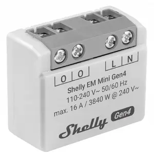 Smart relay Shelly Relay EM Mini Gen4 1-channel Wi‑Fi Matter Zigbee Bluetooth 8A, 110–240V, energy meter
