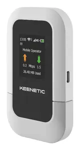 KEENETIC Roamer 4G KN-5110 Mobile Hotspot with Wi-Fi 6 LTE NanoSIM USB Type-C Battery and USB Power