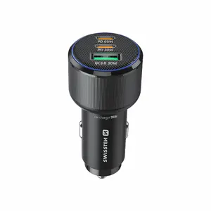 Автомобильное зарядное устройство SWISSTEN 20111906, 2× USB-C PD, общая мощность 95W