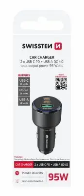 Авто зарядное SWISSTEN 20111906 — 2× USB‑C PD 95W Photo 3