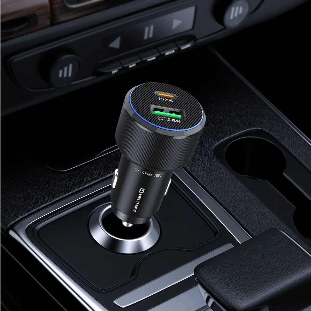 Car charger SWISSTEN 20111902 USB-C PD 38W Photo 2