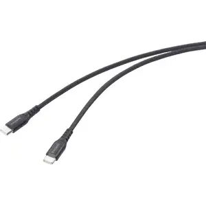 USB cable Renkforce RF-6872330 — USB 2.0 to USB-C, flexible black, data transfer and charging