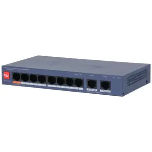 Tīkla slēdzis DAHUA DH-CS4010-8ET2GT-60 ar 8 PoE portiem (kopā 60 W), 2 Gbit SFP/TP augšsaišu porti