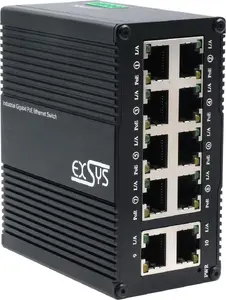 Industrial Ethernet Mini PoE Switch Exsys EX-62026POE — 10 ports, 802.3af PoE