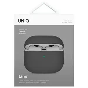 Silikona maciņš Uniq Lino priekš Apple AirPods 4 — pelēks (Ash Grey)
