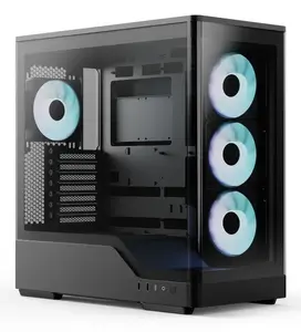 Корпус для ПК Aerocool P500A-BK Midi Tower, черный, закаленное стекло, поддержка ATX
