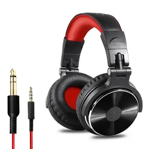 Pār auss vadu austiņas OEM Pro-10 (OneOdio) — DJ, 3,5 mm pieslēgvieta, sarkanas