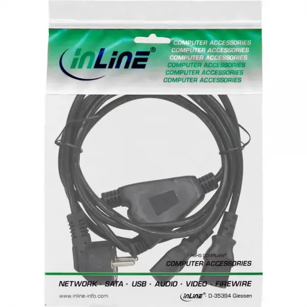 InLine Y-кабель питания 1x CEE 7/7 угловой 2x 3pin IEC C13 мужской Photo 2