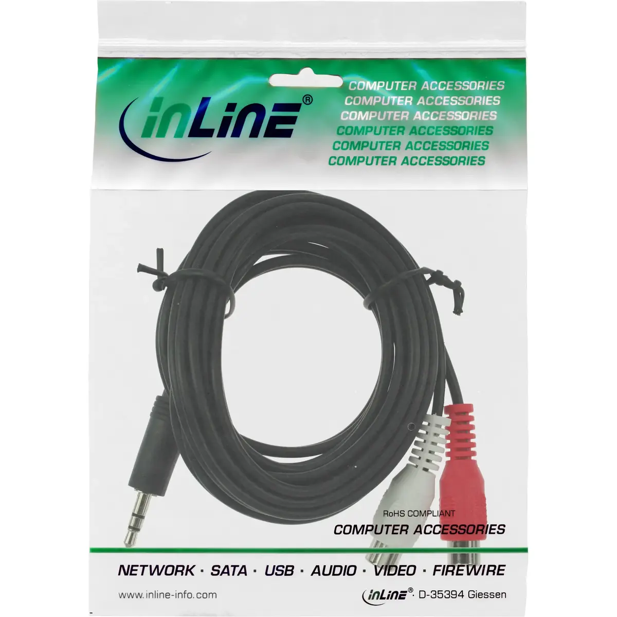 InLine audio kabelis 2x RCA female / 3.5mm Stereo male Photo 2