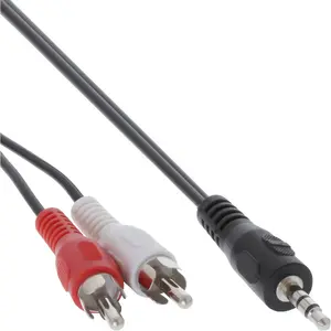 InLine Audio cable 2x RCA male / 3.5mm Stereo male 0.5m Black