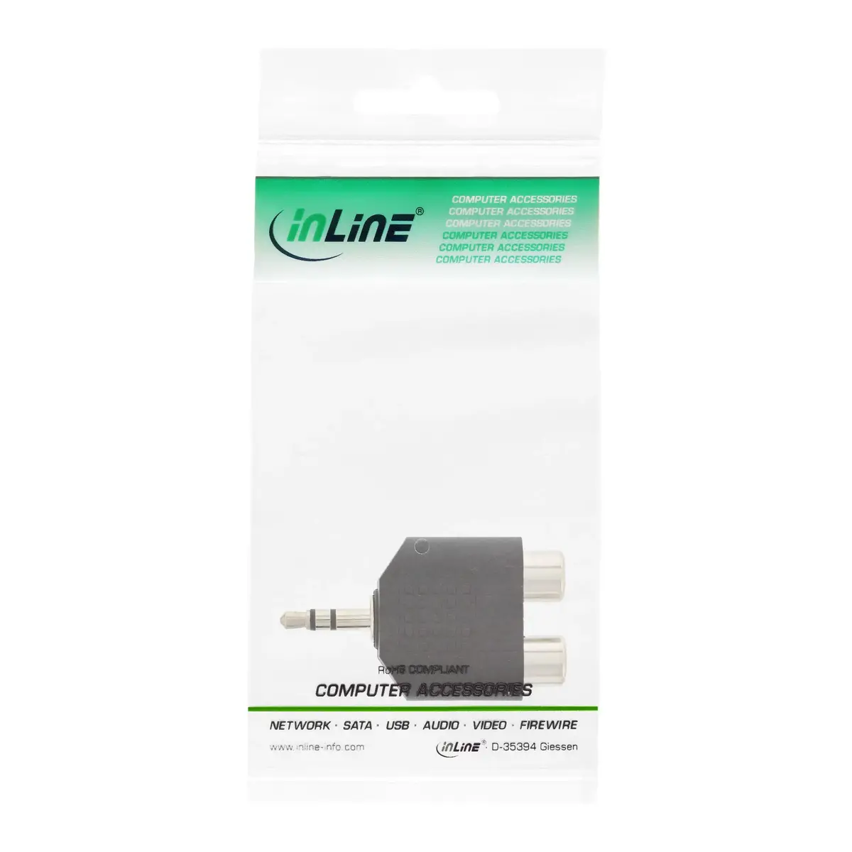 Аудио адаптер InLine 3.5mm male 2x RCA Stereo female Photo 3