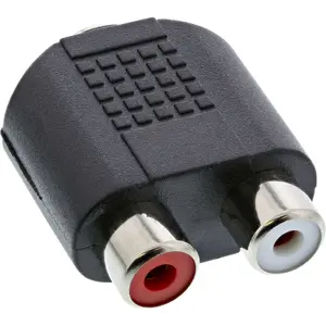 InLine Audio Adapter 3.5mm jack female Stereo 2x RCA female Melns