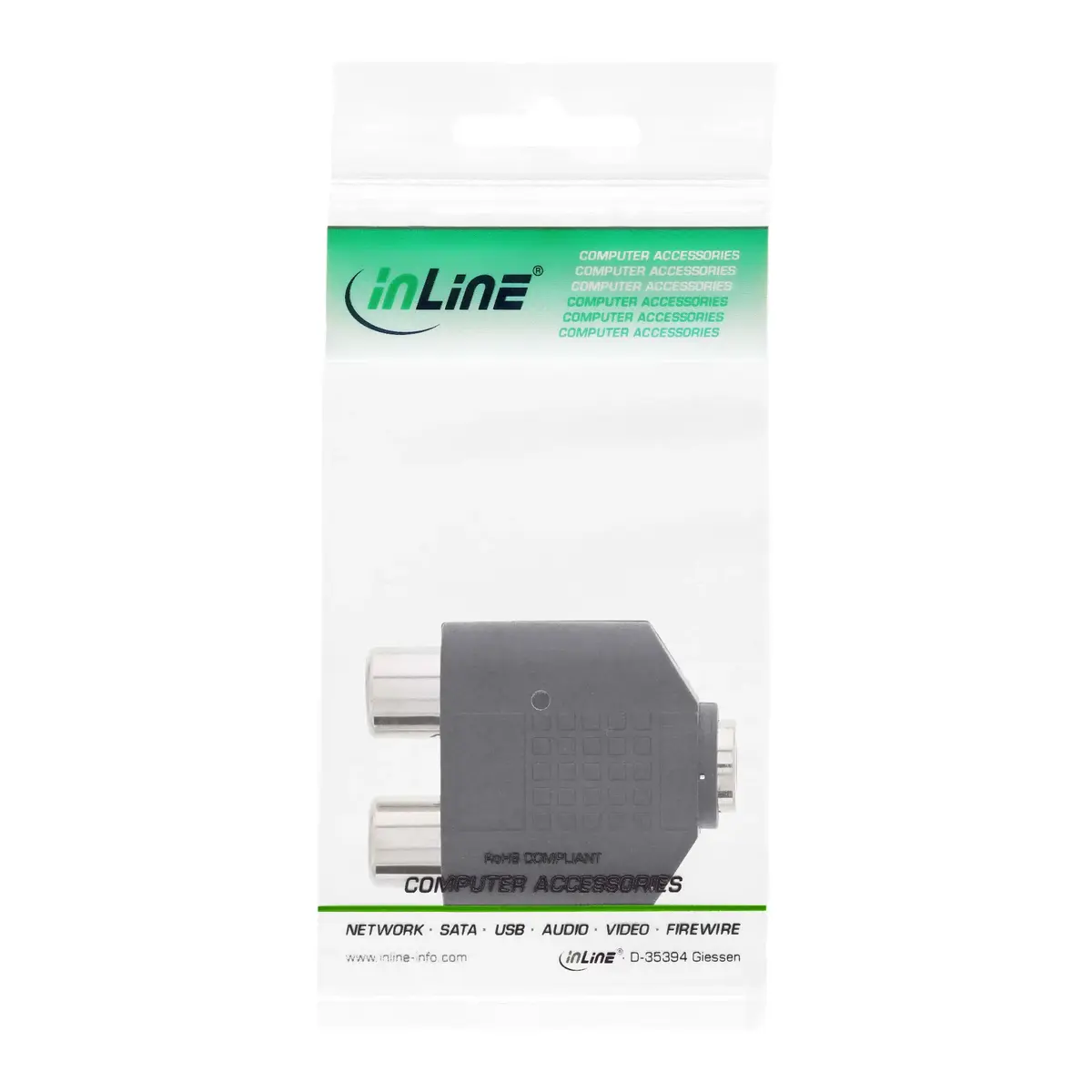 Аудио адаптер InLine 3.5mm jack female Stereo 2x RCA female Photo 3