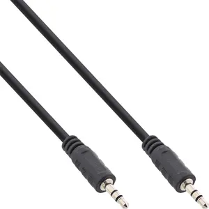 InLine Audio Cable 3.5mm Stereo male male 1.2m Black Gold Connectors