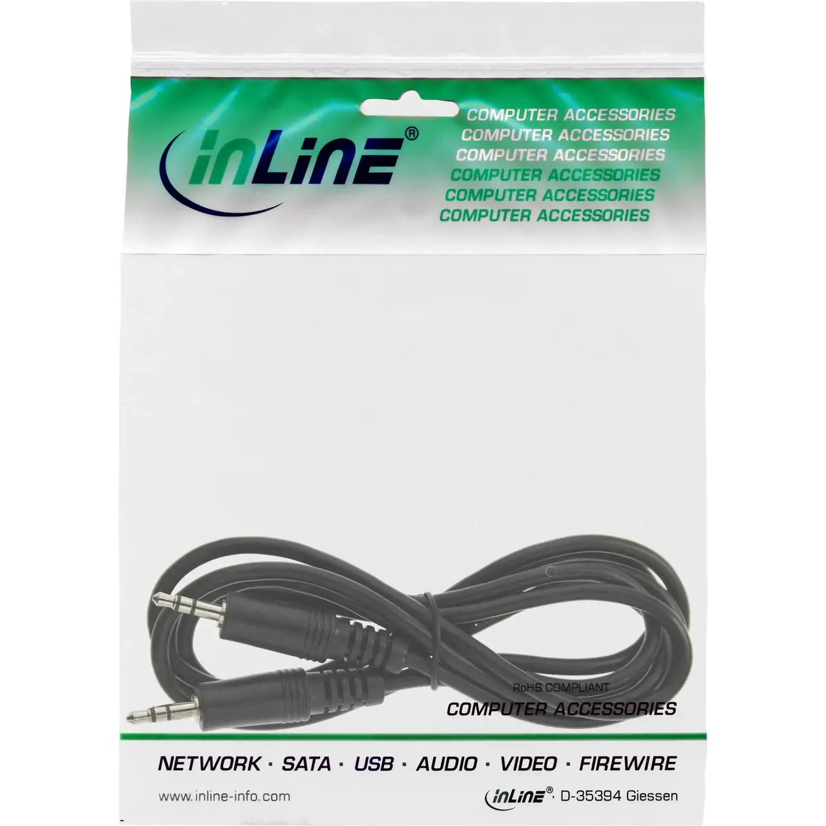 InLine audio kabelis 3.5mm stereo vīriešu vīriešu 1.2m Photo 2