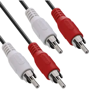 InLine Audio cable 2x RCA M/M 2m Black Male Gold Plated
