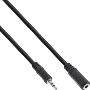 InLine Audio Cable 3.5mm Stereo male / female 1m Black Gold Plated
