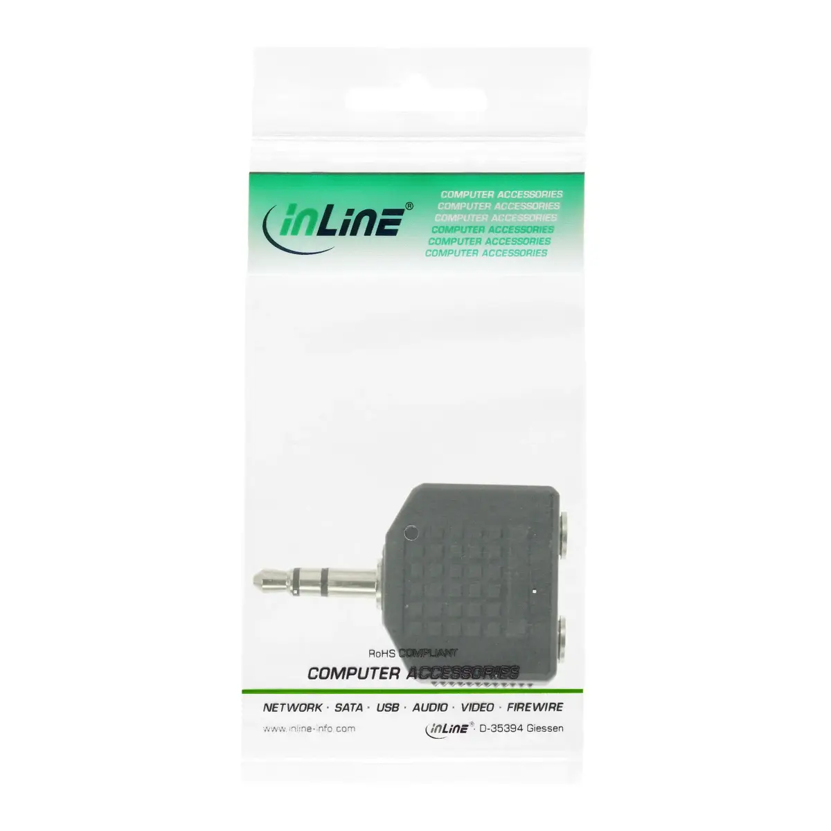 Аудио адаптер InLine 3.5mm male / 2x 3.5mm Stereo female Photo 3