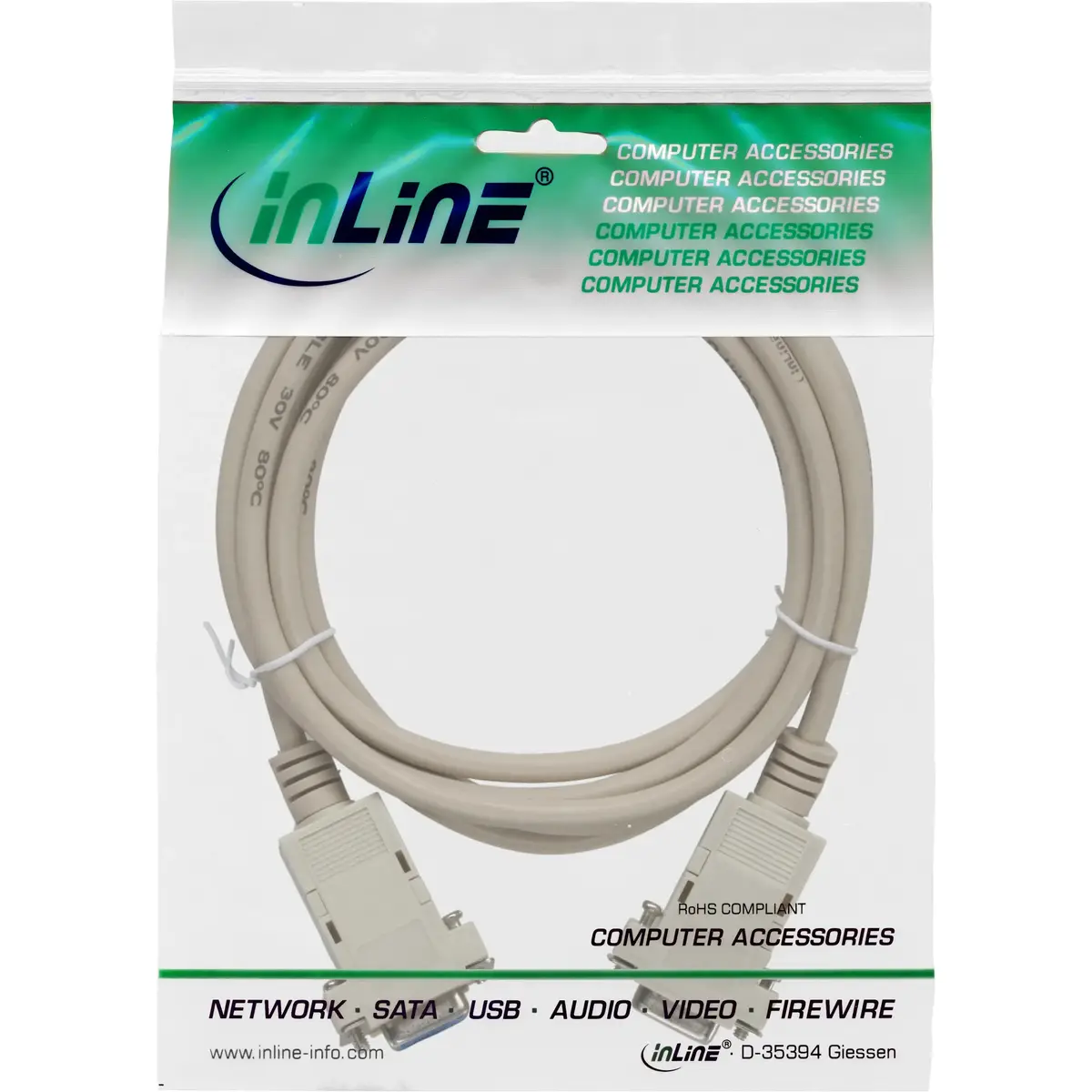 Кабель null modem InLine DB9 female / female Photo 2