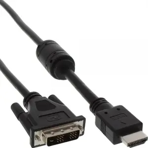 InLine HDMI-DVI Cable 19 Pin male / 18+1 male ferrite choke black 1.8m