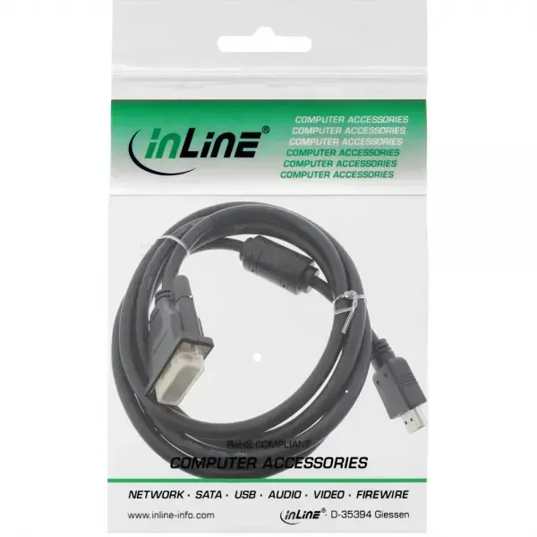 InLine HDMI-DVI kabelis 19 Pin male 18+1 male Photo 2