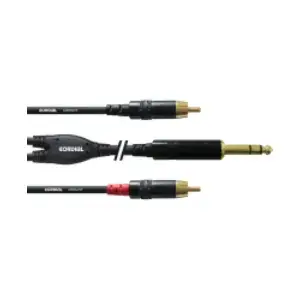 Cordial CFY 1.5 VCC audio cable 1.5 m 2 x RCA 6.35mm Black