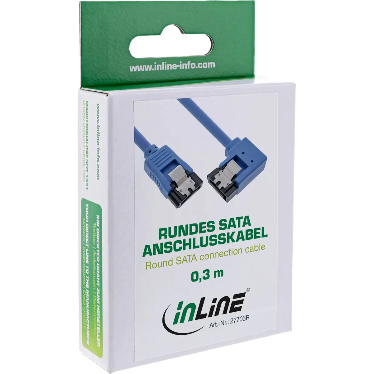 InLine SATA 6Gb/s Apaļais Kabeļa 0.3m Photo 2