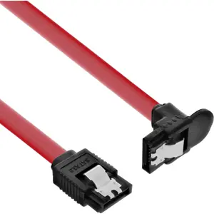 InLine SATA 6Gb/s Cable with latches angled 0.75m Red