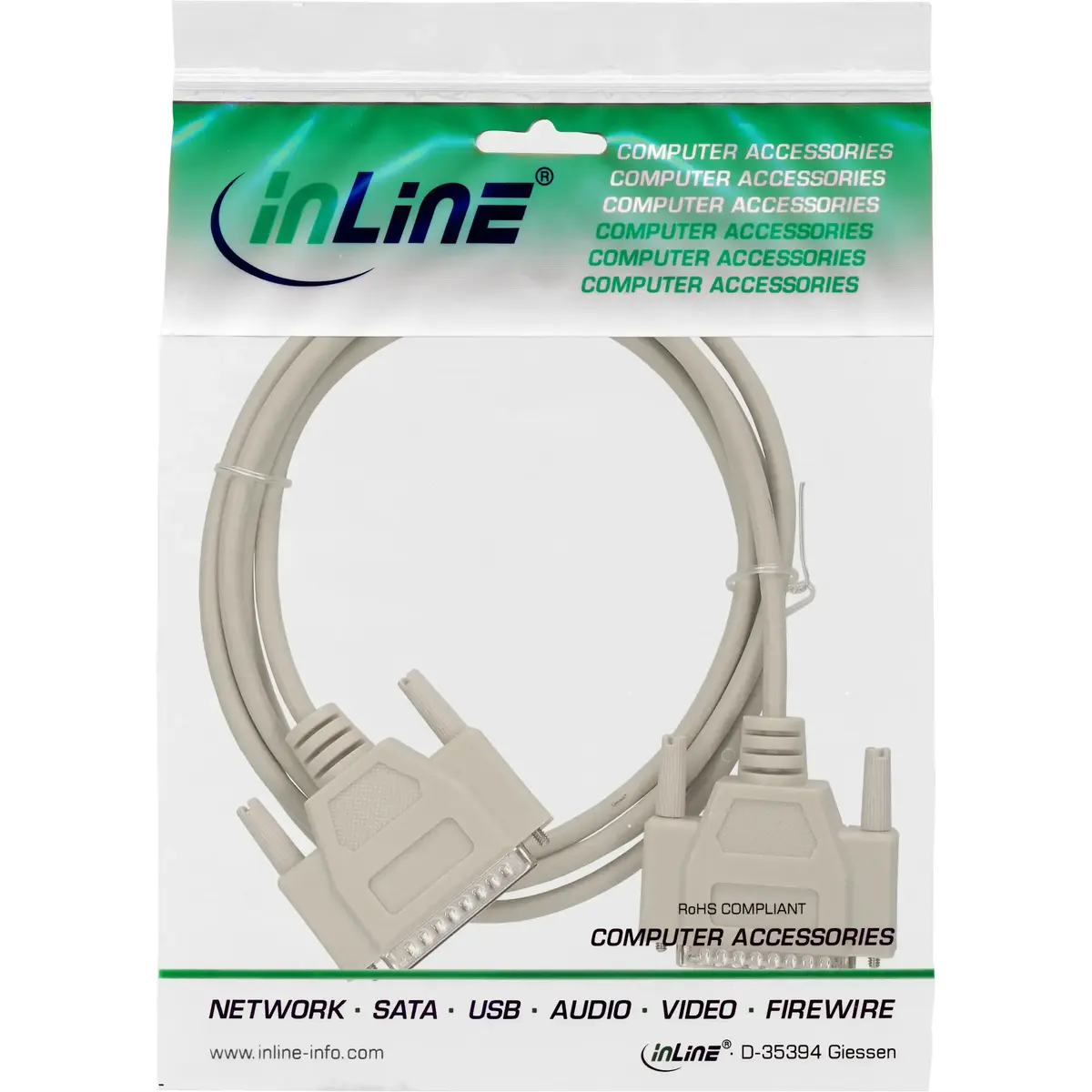 Серийный кабель InLine DB25 male/male 2м Photo 2