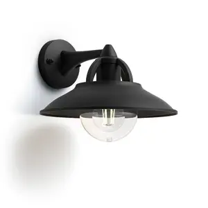 Outdoor wall lighting Philips myGarden Wall light 1738130PN Black Aluminium E27 1 bulb 42W