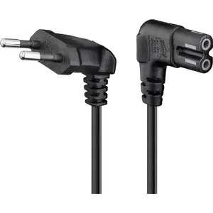 Goobay Connection Cable Euro Plug Angled at Both Ends 3 m Black