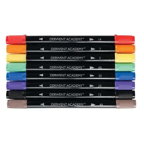 Маркер Derwent Academy Twin Tip Brush 8 шт Photo 2