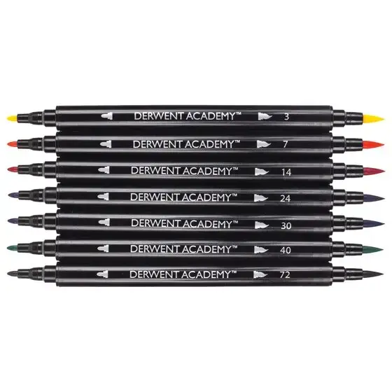 Маркер Derwent Academy Twin Tip Brush 8 шт Photo 3