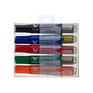 Marker Pilot V-Board Master 5 pcs Chisel tip Black Blue Green Orange Red
