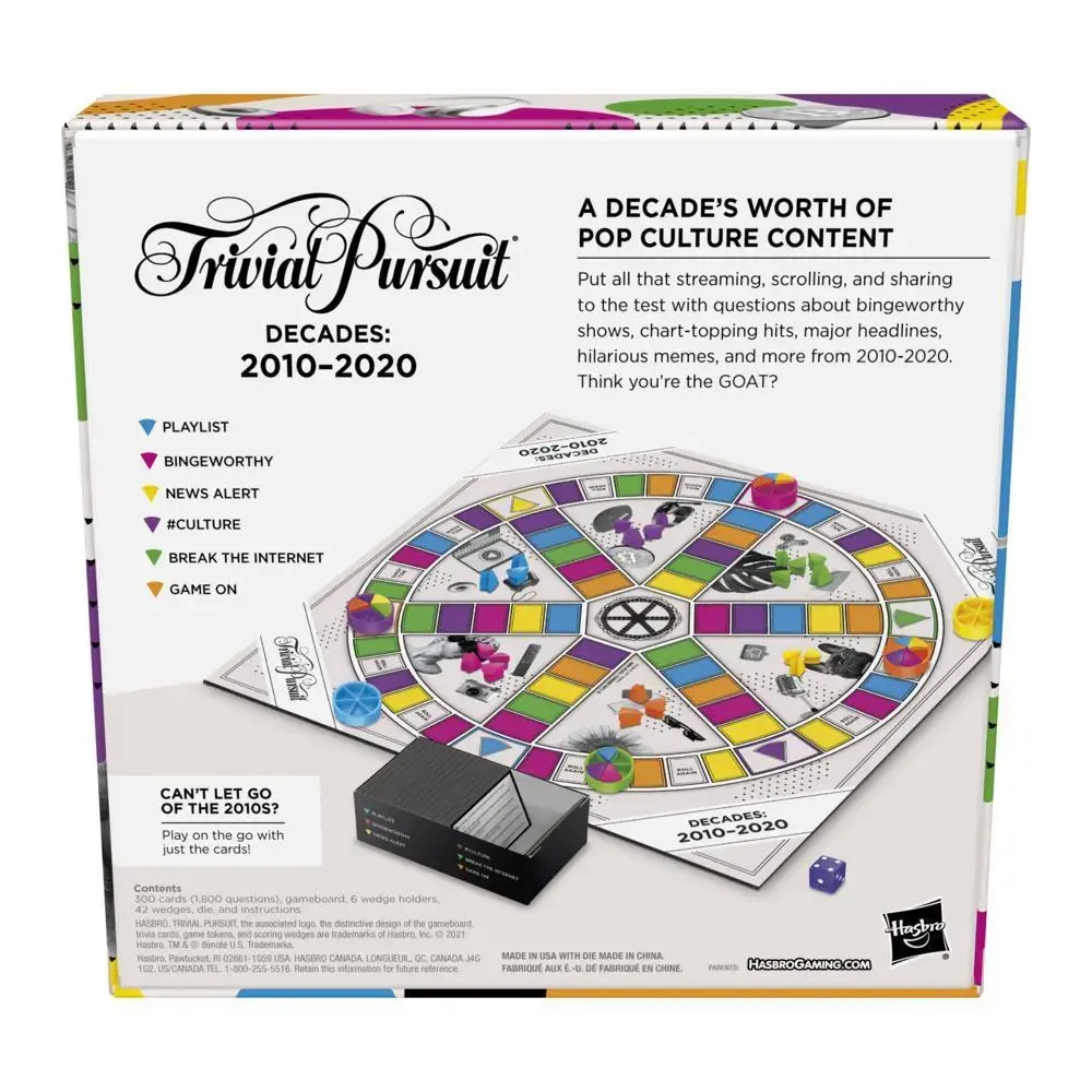Galda spēle Hasbro Gaming Trivial Pursuit Decades 2010 līdz 2020 Photo 3